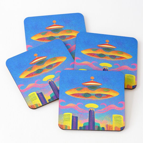 Item preview, Alien Invasion Mars Attacks UFO Psychedelic Extraterrestrial Unidentified Flying Object  designed and sold by Weirdarto.