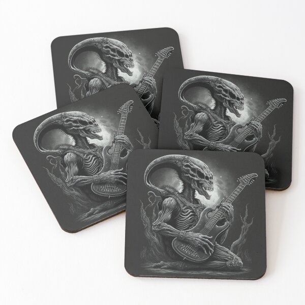 Item preview, Alien guitar player, Guitarist UFO, Space Sci-fi art designed and sold by YZO-Design.