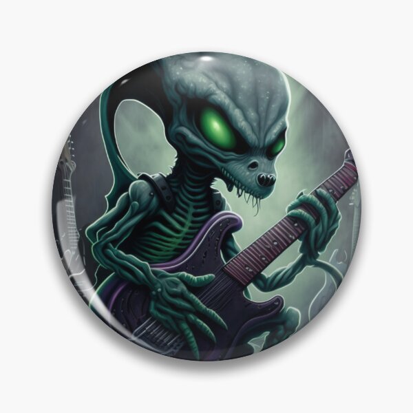 Item preview, Alien guitar player, Guitarist UFO, Space Sci-fi art designed and sold by YZO-Design.