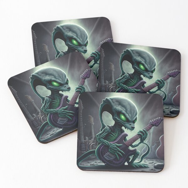 Item preview, Alien guitar player, Guitarist UFO, Space Sci-fi art designed and sold by YZO-Design.