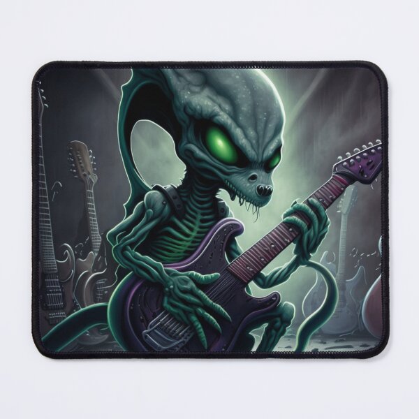 Item preview, Alien guitar player, Guitarist UFO, Space Sci-fi art designed and sold by YZO-Design.