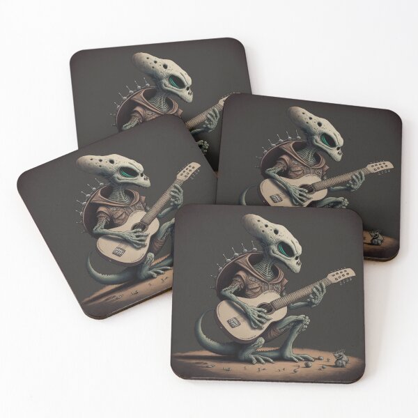 Item preview, Alien guitar player, Guitarist UFO, Space Sci-fi art designed and sold by YZO-Design.