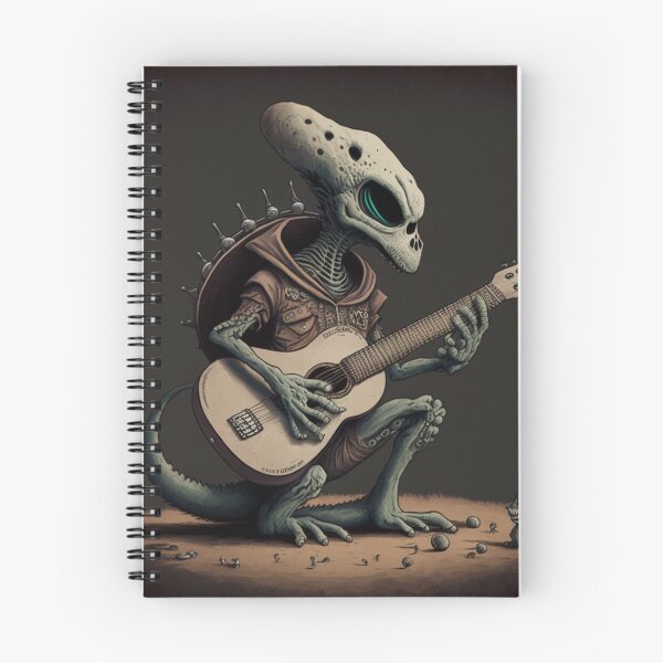 Item preview, Alien guitar player, Guitarist UFO, Space Sci-fi art designed and sold by YZO-Design.