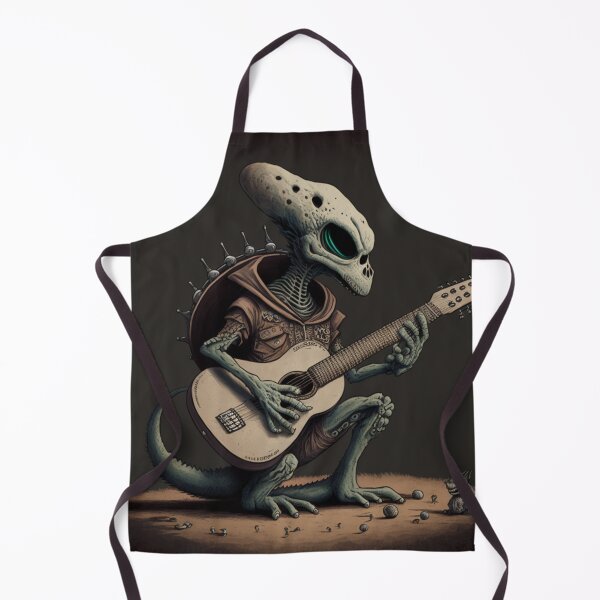Item preview, Alien guitar player, Guitarist UFO, Space Sci-fi art designed and sold by YZO-Design.