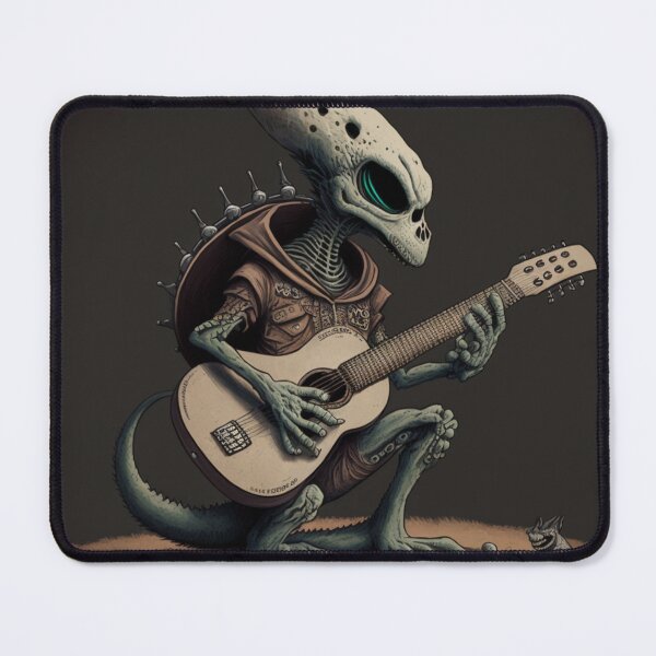 Item preview, Alien guitar player, Guitarist UFO, Space Sci-fi art designed and sold by YZO-Design.