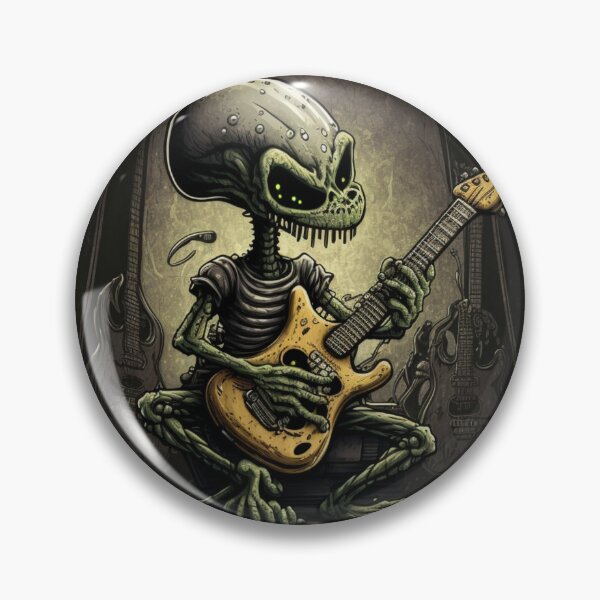 Item preview, Alien guitar player, Guitarist UFO, Space Sci-fi art designed and sold by YZO-Design.