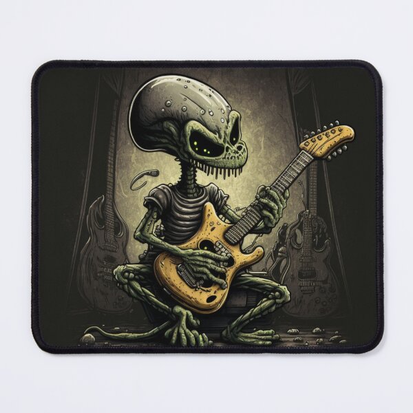 Item preview, Alien guitar player, Guitarist UFO, Space Sci-fi art designed and sold by YZO-Design.