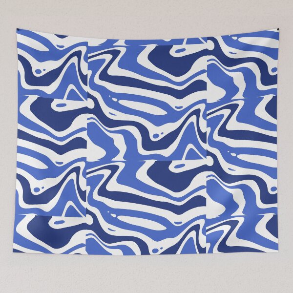 Item preview, Deep blue wavy pattern  designed and sold by IceyDel.