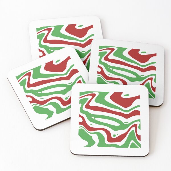 Item preview, Christmas green and red wavy pattern designed and sold by IceyDel.