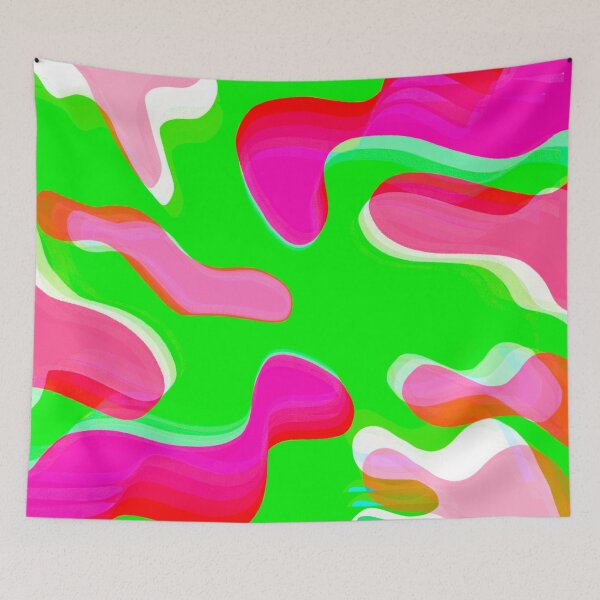 Item preview, Multicolor Neon Pink, Neon Green, White and Pink Tones Bubbly Pattern Design designed and sold by theprintedclub.