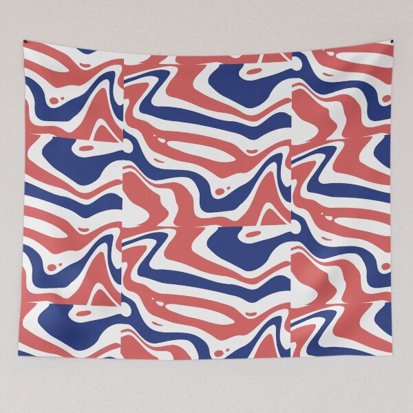 Aperçu de l'œuvre Blue and red wavy pattern créée et vendue par IceyDel.