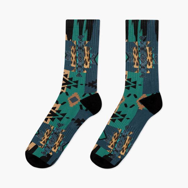 Item preview, Western Brushstrokes Blues and Browns With Tribal Symbols designed and sold by handsoftime2020.