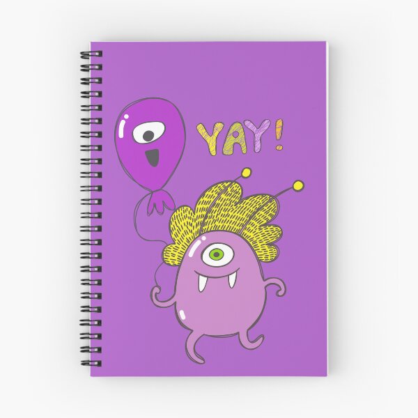 Item preview, Happy Pink Oneeye Monster with Balloon Yay! designed and sold by KOTOdesign.
