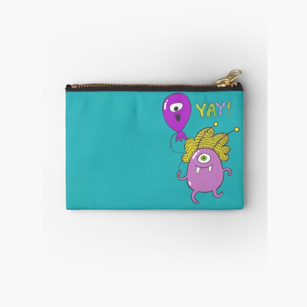 Item preview, Happy Pink Oneeye Monster with Balloon Yay! designed and sold by KOTOdesign.