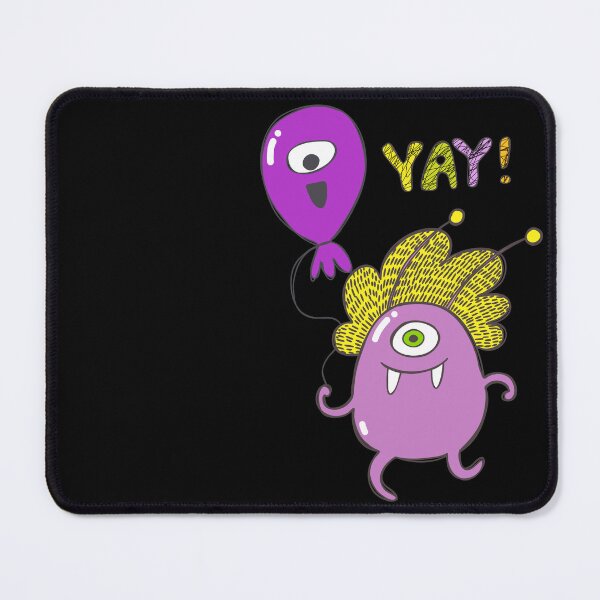 Item preview, Happy Pink Oneeye Monster with Balloon Yay! designed and sold by KOTOdesign.
