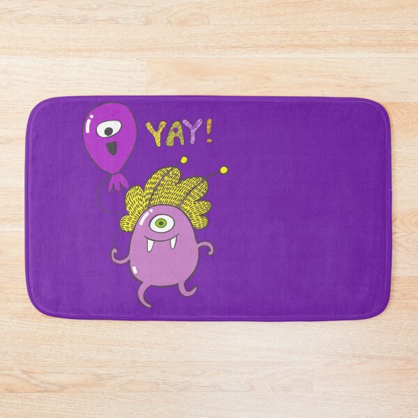 Item preview, Happy Pink Oneeye Monster with Balloon Yay! designed and sold by KOTOdesign.