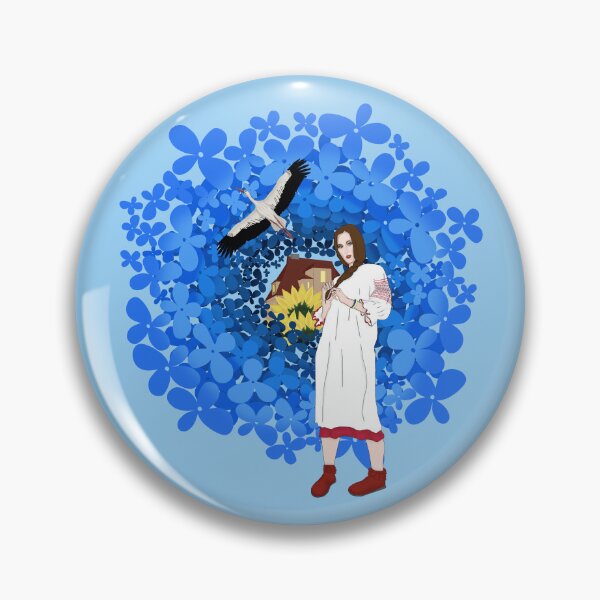 Item preview, Ukrainian woman, Stork and flowers designed and sold by KateQR.