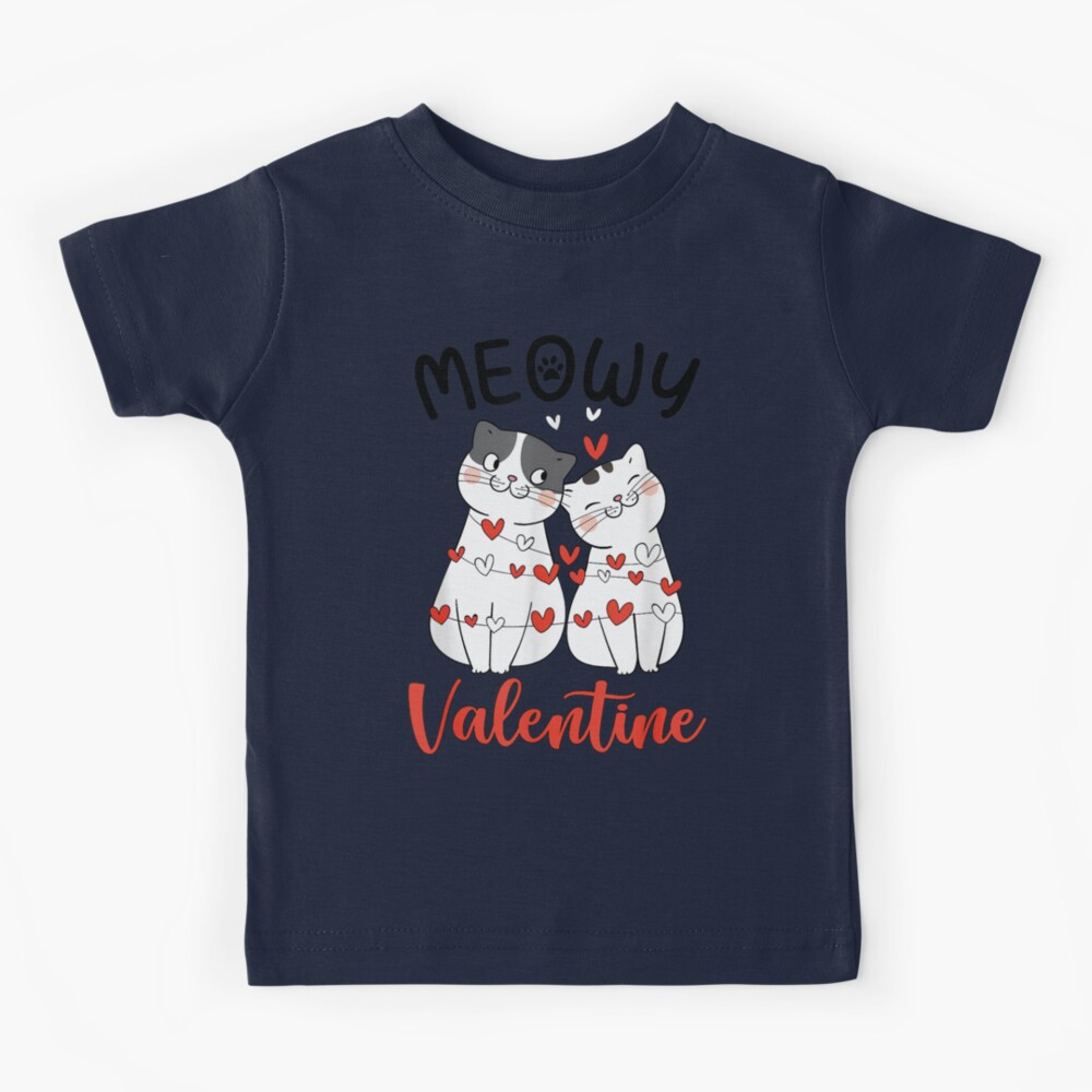 Cute Meowy Valentine Cat Kitten Lovers Heart Valentines Day Kids