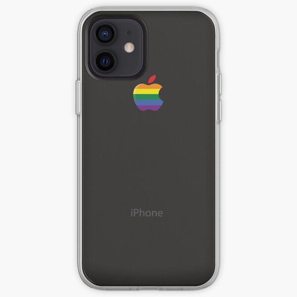 espacio de iPhone gris negro lesbiana gay lgbt bandera del arco iris Funda blanda para iPhone