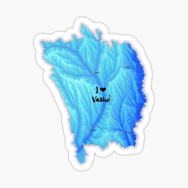 Vaslui County Map, România 2 Sticker