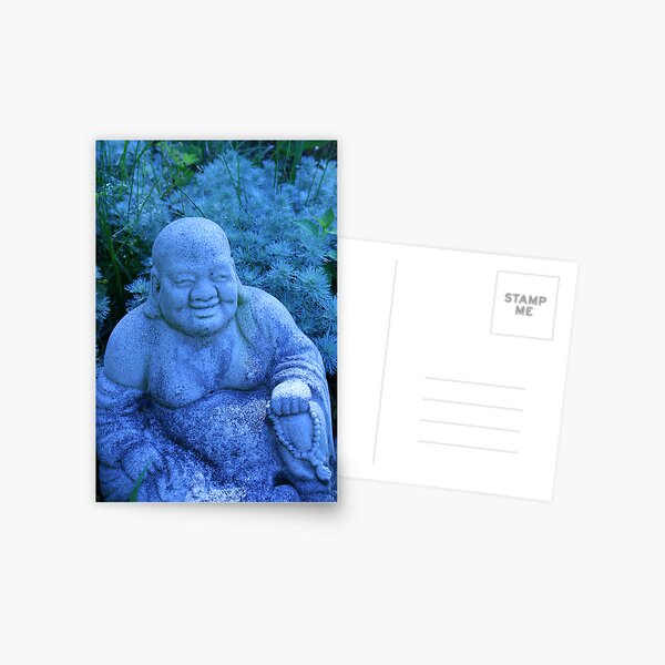 garden buddha in blue Postcard