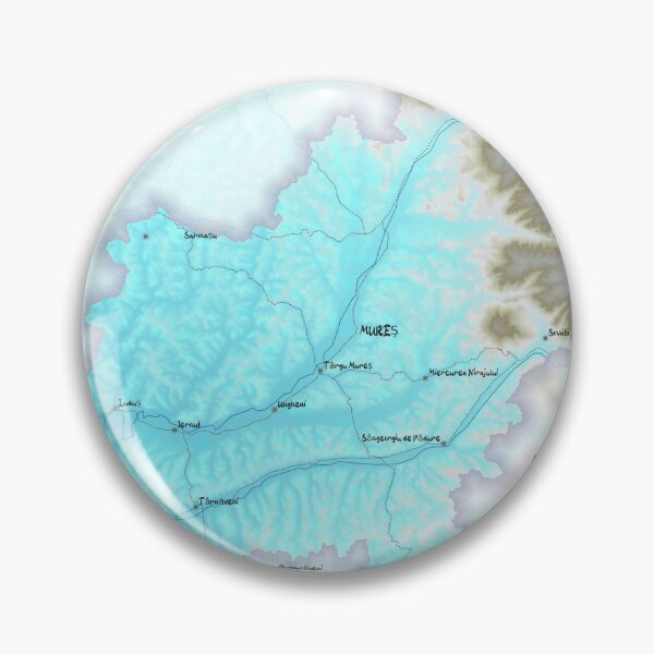 Item preview, Mureș County Map, România designed and sold by maptheclouds.