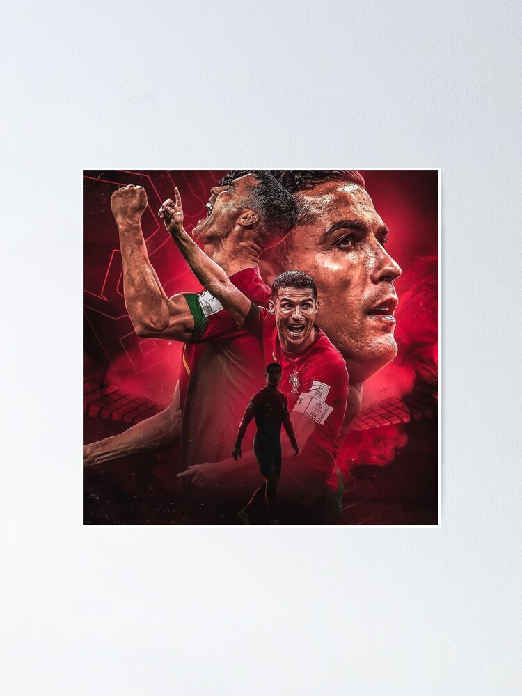 CR7 Cristiano Ronaldo Poster, Motivational Soccer Star Canvas Wall