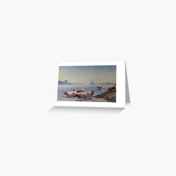 Cows in the river Greeting Card