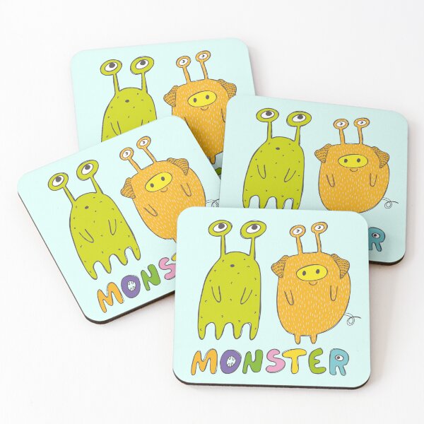 Item preview, Green and Yellow Monsters Couple designed and sold by KOTOdesign.