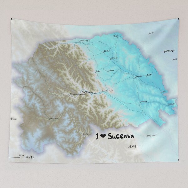 Item preview, Suceava County Map, România designed and sold by maptheclouds.
