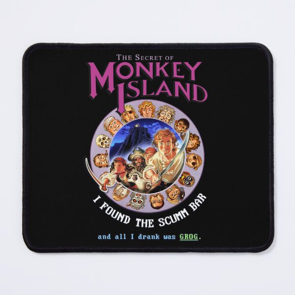Item preview, Secret of Monkey Island - I FOUND THE SCUMM BAR and all I drank was GROG. - Classic MS-DOS point and click graphic adventure game! designed and sold by RetroTeeStudio.