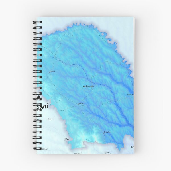 Item preview, Botoșani County Map, România designed and sold by maptheclouds.