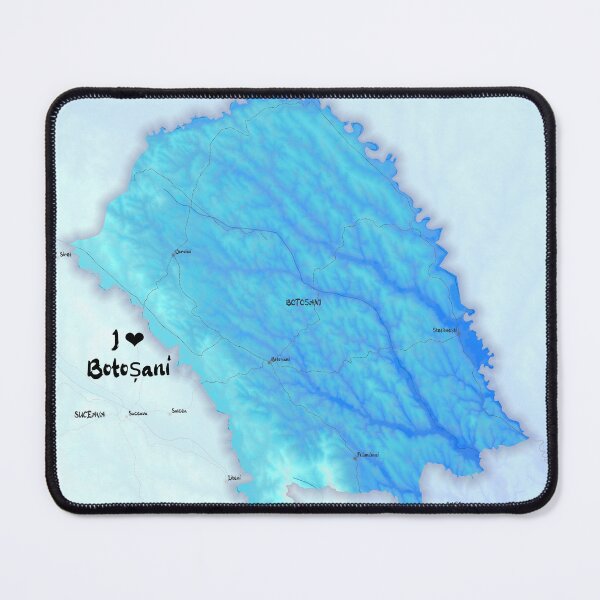 Item preview, Botoșani County Map, România designed and sold by maptheclouds.