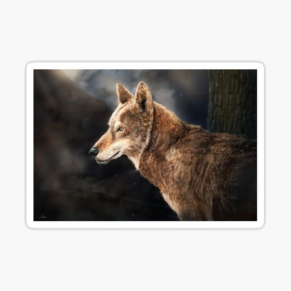 "Red Wolf" Sticker for Sale by alandodrawing Redbubble