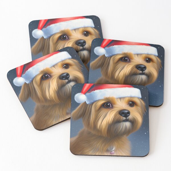 Item preview, Christmas Norfolk Terrier Wearing A Santa Hat designed and sold by ZenEverAI.
