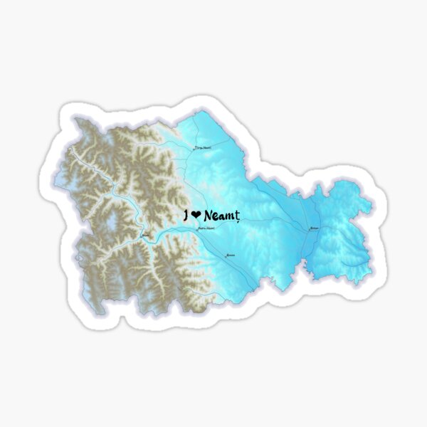 Neamț County Map, România 2 Sticker