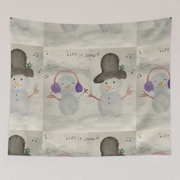 Item preview, Snowman Watercolour with Let It Snow Text - Winter designed and sold by jolabrese.