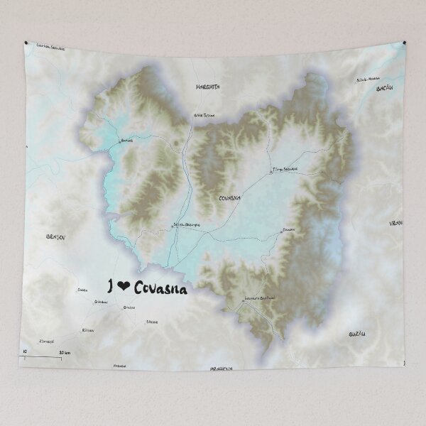 Item preview, Covasna County Map, România designed and sold by maptheclouds.