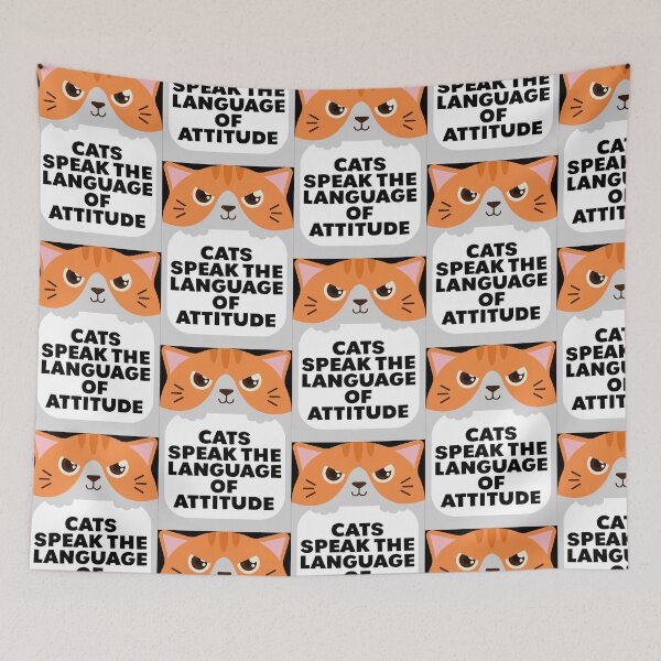 Item preview, CUTE CARTOON CAT CATS SPEAK THE LANGUAGE OF ATTITUDE designed and sold by w1ckerman.