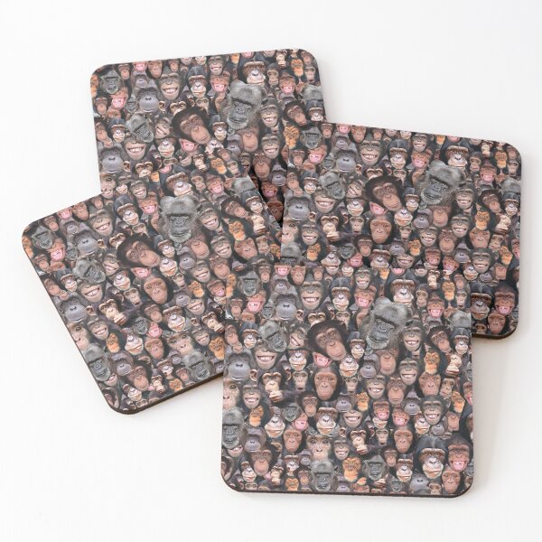 Item preview, Funny Monkey All Over Pattern designed and sold by Frankie@ BritishMadeGifts.