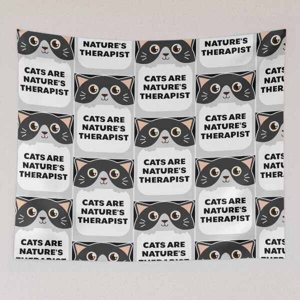 Item preview, CUTE CARTOON CAT CAT'S ARE NATURE'S THERAPIST designed and sold by w1ckerman.