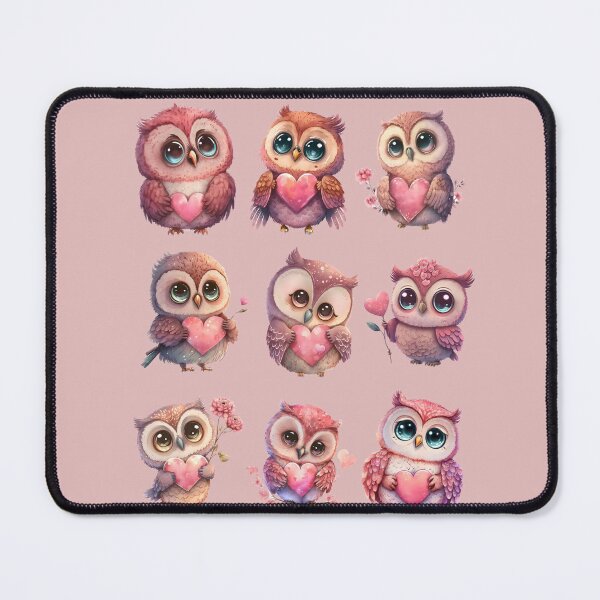 Item preview, Cute Pink Valentine Owl with Roses, BabyOwl, Tiny Owl , gift for owl lover, I’ll Owl ways love you, owl Valentine, Bird lover valentine designed and sold by Mumzy2many.