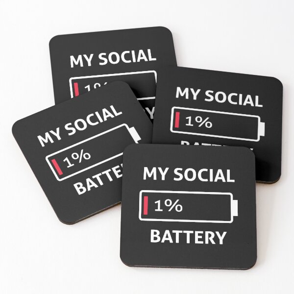 Item preview, My Social Battery Low Energy Introvert Antisocial Quotes designed and sold by Designer-Girl.