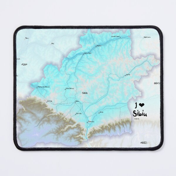 Item preview, Sibiu County Map, România designed and sold by maptheclouds.
