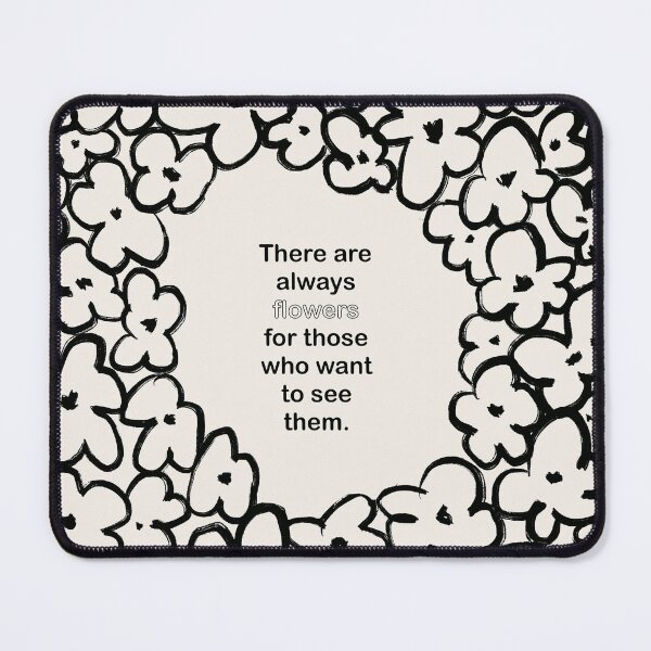 Item preview, Positive Mindset Quote - Upliting Flowers in Black and White designed and sold by BohomadicStudio.