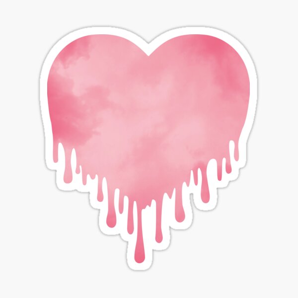 dripping love heart pink drawing sketch sticker Poster for Sale by mw2004