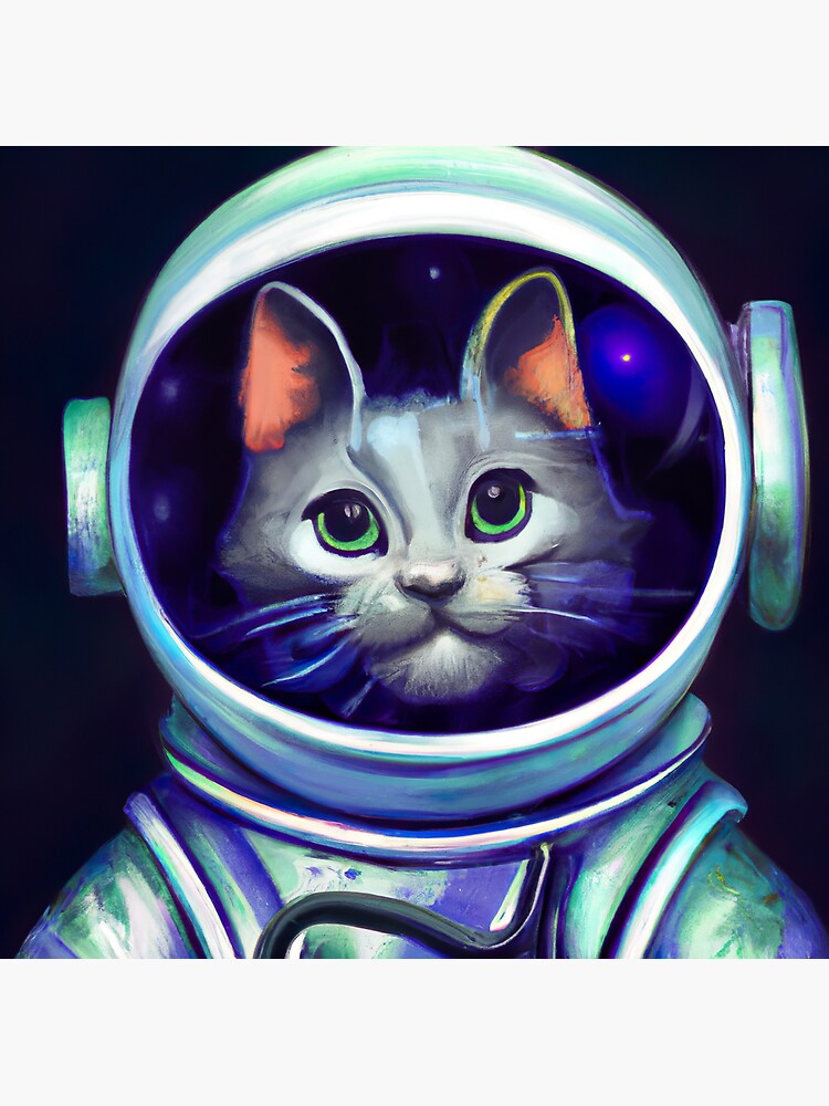"Cat in space in astronaut suit" Sticker for Sale by Carusain Redbubble