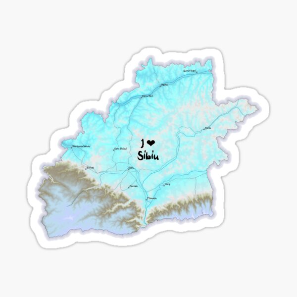 Sibiu County Map, România 2 Sticker