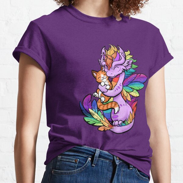 Rainbow Dragon with Kitty Friend Classic T-Shirt