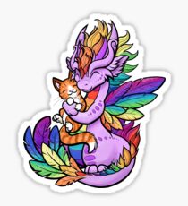 Rainbow Dragon with Kitty Friend Sticker